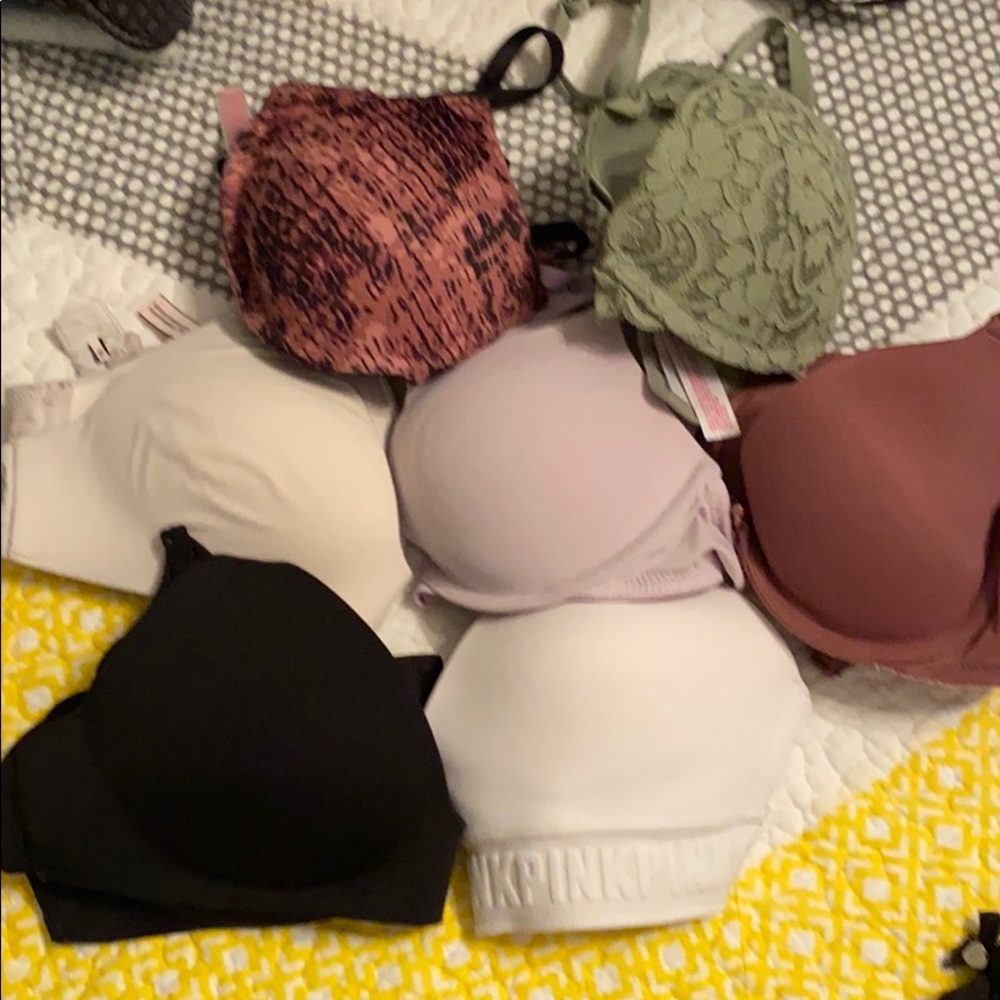 6 Victoria Sec Bras - size 34A and 1 xhileration